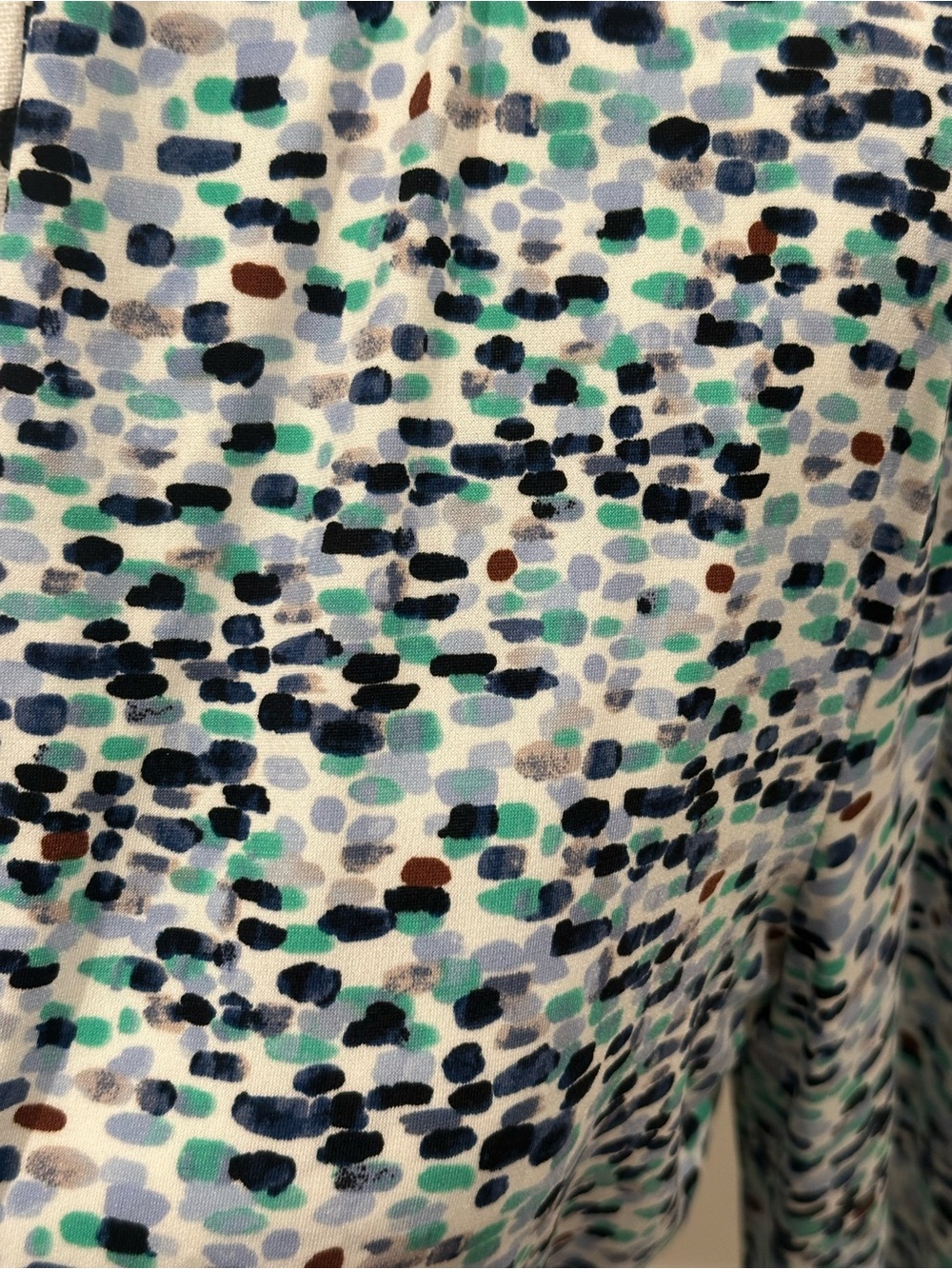 Dkny Blue, Green and Black Dotted Wrap-Front Blouse - Picture 6 of 10